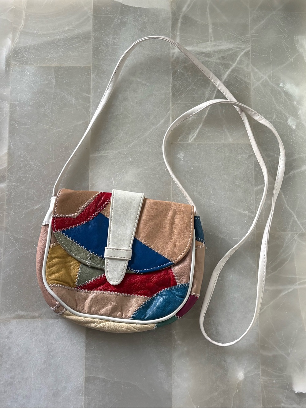 Patchwork Leather Crossbody Bag in Multicolor
